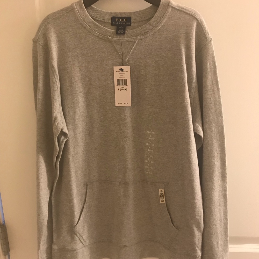 NWT Boys Gray RL Polo Sweatshirt